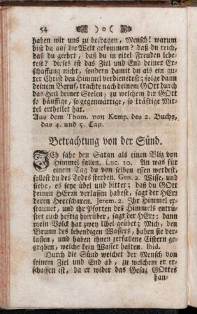 Betrachtung von der Sünd.