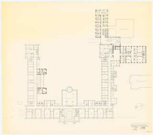 Evangelisches Diakonissenkrankenhaus Bethanien, Berlin-Kreuzberg Umbau. Hauptgebäude: Zielplanung 1. Obergeschoss 1:200 (Lichtpause von Inv.Nr. 36457)