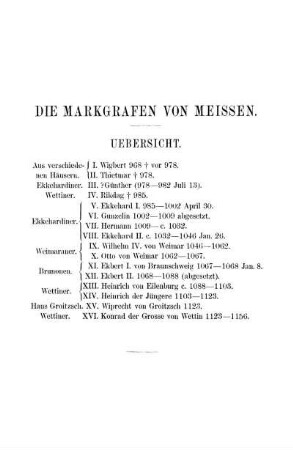 Die Markgrafen von Meissen.