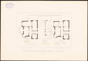 Villa des Freiherrn von Girsewald, Braunschweig: Grundriss EG, 1. OG (aus: Öffentliche und Privatgebäude, 1887)