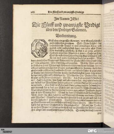 Die Fünff und zwanzigste Predigt über den Prediger Salomon.