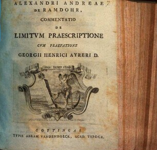 Alexandri Andreae De Ramdohr, Commentatio De Limitvm Praescriptione