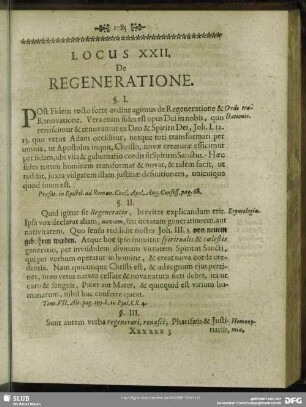 Locus XXII. De Regeneratione