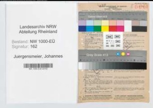 Entnazifizierung Johannes Juergensmeier, geb. 29.08.1892 (Polizeibeamter)