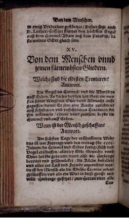 XV. Von dem Menschen unnd seinen fürnembsten Gliedern