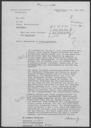 Großingersheim: Inspektionsbericht 1961