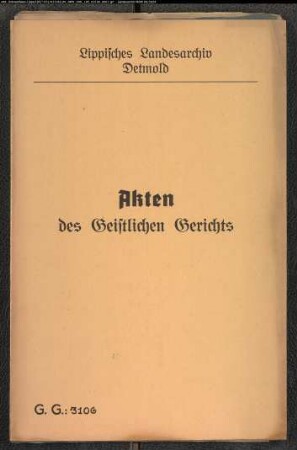 Bürger Wilhelm Hilbrink in Lage gegen seine Ehefrau geb. Eikenstreter [Eikensträter], wegen eines Ehestreits