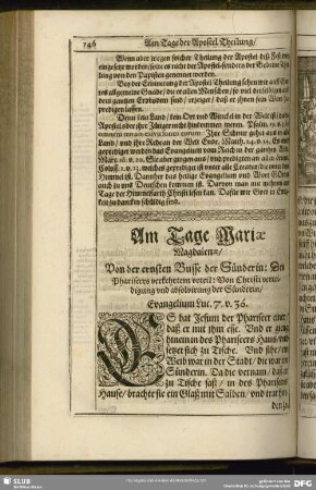 Am Tage Mariae Magdalenae ...