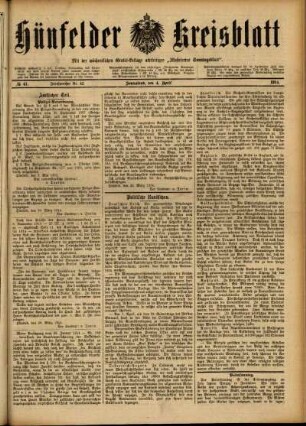 Ausgabe vom Samstag, den 04. April 1914.