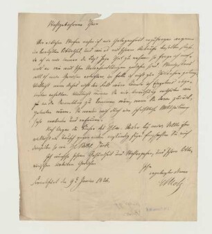 Brief von Georg Franz Burkhard Kloss an Joseph Heller