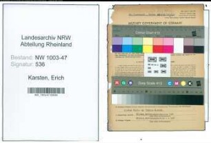 Entnazifizierung Erich Karsten , geb. 27.03.1902 (Chemiker)