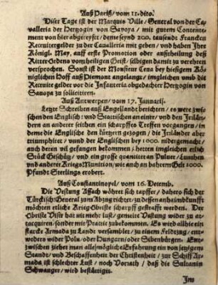 Wochentliche Ordinari Zeitungen, von unterschidlichen Orten : auff das ... Jahr. 1642
