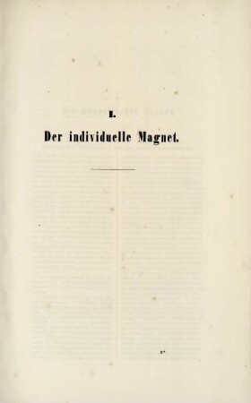 I. Der individuelle Magnet.