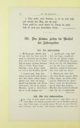 III. Des Kindes Leben im Wechsel der Jahreszeiten