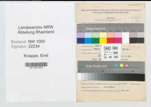 Entnazifizierung Emil Knappe, geb. 25.01.1898 (Bueroangest.)