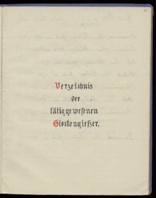 Verzeichnis der tätig gewesenen Glockengießer
