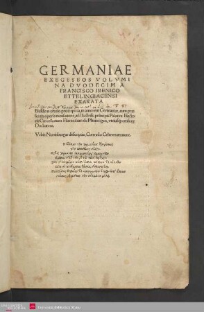 Germaniae Exegeseos Volvmina Dvodecim
