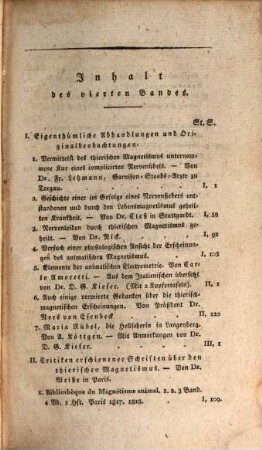 Archiv für den thierischen Magnetismus. 4, 4. 1818