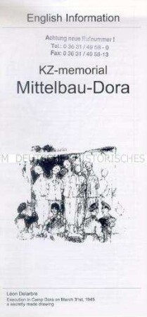 Informationsblatt der KZ-Gedenkstätte Mittelbau-Dora in englischer Sprache