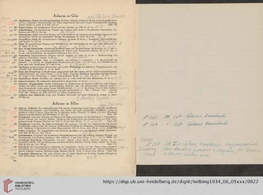 Arbeiten in Glas (Nr. 219-233)