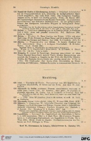 Nachtrag (Nr. 625-694)