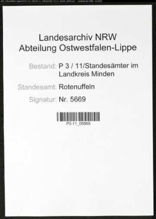 Sterberegister Standesamt Rothenuffeln