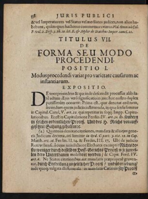Titulus VII. De Forma Seu Modo Procedendi.