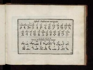Alphab. Chaldaicum antiquum. - Abraham Syras, & Chaldaicas literas inuenit