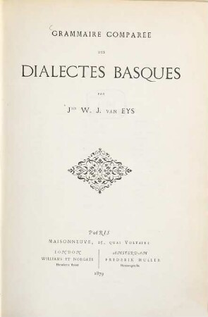 Grammaire comparée des dialectes basques