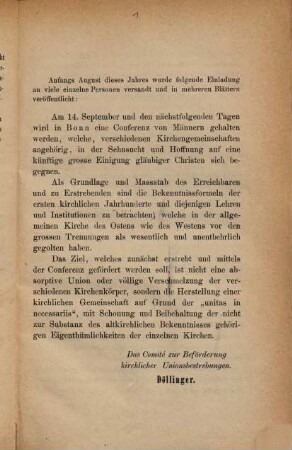 Bericht über die ... zu Bonn gehaltenen Unions-Conferenzen, [1]. Bericht über die am 14., 15. und 16. September zu Bonn gehaltenen Unions-Conferenzen
