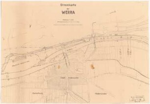 Umbau der Werra-Brücke bei Hedemünden Schinkelwettbewerb 1943: Wettbewerbsunterlagen: Lageplan 1:2000