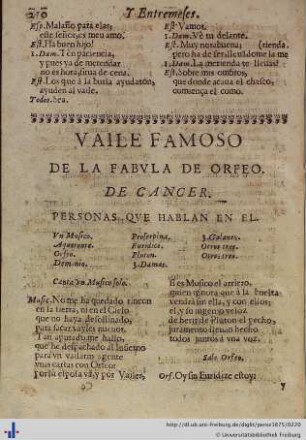 Vaile de Orfeo.