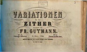 Variationen für die Zither : Thema aus Don Juan ; op. 24