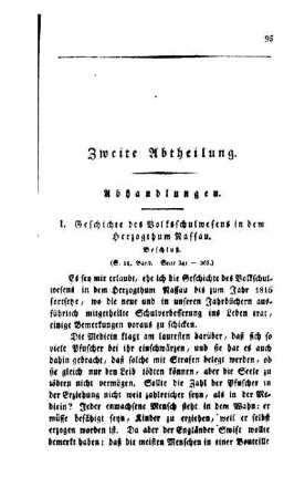 Geschichte des Volksschulwesens in dem Herzogthum Nassau : Beschluß