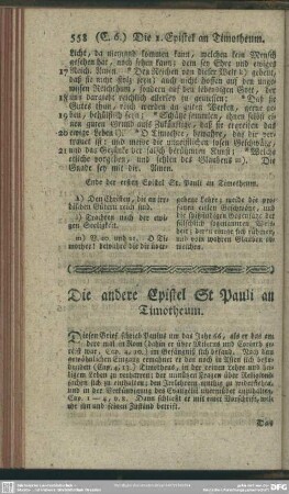 Die andere Epistel St. Pauli an Timotheum