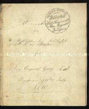 Handschrift mit Kommentaren zur Befestigungslehre von Wilhelm Ernst August von Schlieben