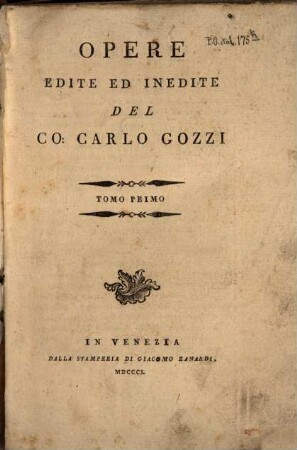 Opere edite ed inedite del Carlo Gozzi, 1