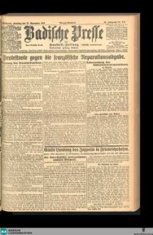 Badische Presse : Generalanzeiger der Residenz Karlsruhe und des Großherzogtums Baden, Morgenausgabe