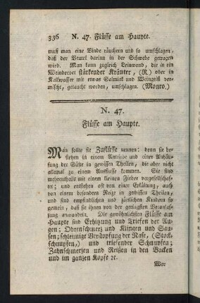 336-370, N. 47. Flüsse am Haupte. - N. 48. Die Bräune, oder der böse Hals.
