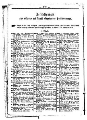 Berichtigungen und während des Drucks eingetretene Veränderungen
