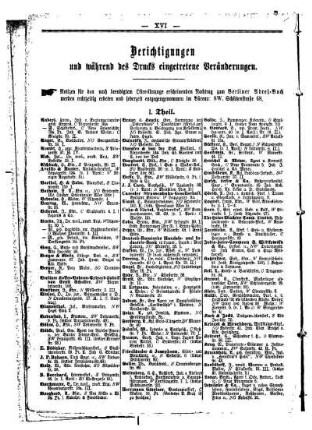 Berichtigungen und während des Drucks eingetretene Veränderungen