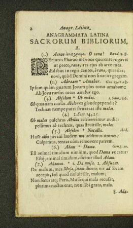 Anagrammata Latina Sacrorum Bibliorum.