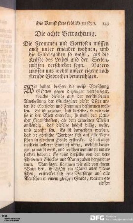 Die achte Betrachtung.
