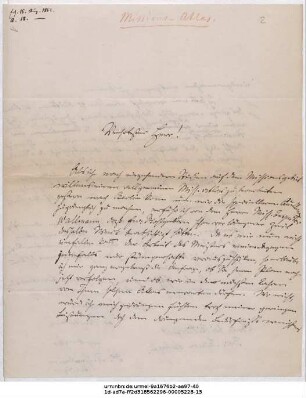 Brief von Reinhold Grundemann an August Petermann an Justus Perthes' Geographische Anstalt  : Pouch, 16.08.1862