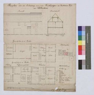 Bauplan über die Erbauung eines neuen Fruchtspeichers im Hof zu Rettersheim