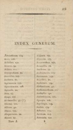 Index Generum