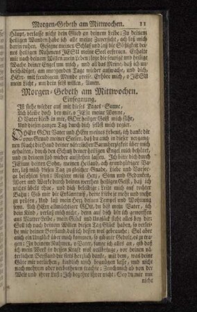 Morgen-Gebeth am Mittwochen.