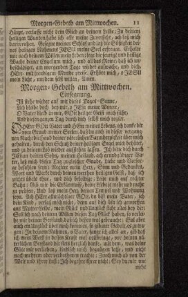Morgen-Gebeth am Mittwochen.