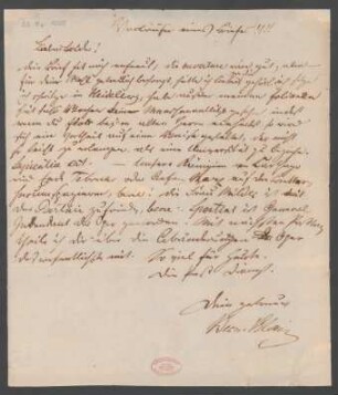 Brief an Ludwig Rellstab : o.D.