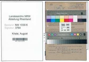 Entnazifizierung August Kriete , geb. 04.10.1902 (Bankbeamter)